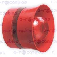SIRENA CONVENC ALARMA ROJA Y FLASH ROJO INTERIOR KOMTTECH